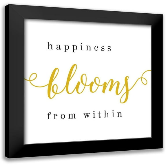 Villa, Milli 15x15 Black Modern Framed Museum Art Print Titled - Happiness Blooms From Within