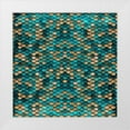 thumbnail image 1 of Villa, Milli 15x15 White Modern Wood Framed Museum Art Print Titled - Teal Gold Scales, 1 of 4