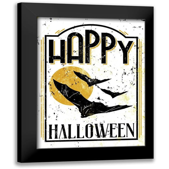 Villa, Milli 15x18 Black Modern Framed Museum Art Print Titled - Happy Bat Orange