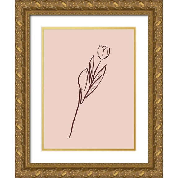 Villa, Milli 15x18 Gold Ornate Wood Framed with Double Matting Museum Art Print Titled - Simple Rose Flowers 2