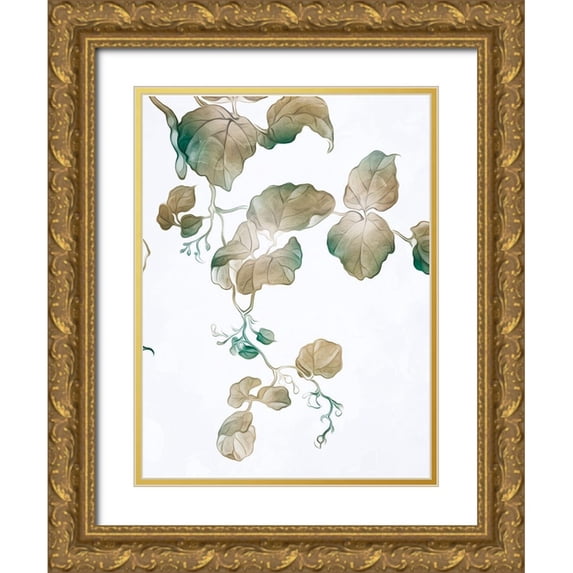 Villa, Milli 15x18 Gold Ornate Wood Framed with Double Matting Museum Art Print Titled - Windy Autumn Leaves 2