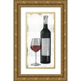 thumbnail image 1 of Villa, Milli 18x32 Gold Ornate Wood Framed with Double Matting Museum Art Print Titled - Wine With Bottle, 1 of 4