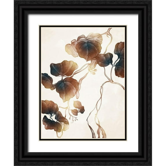 Villa, Milli 19x24 Black Ornate Wood Framed with Double Matting Museum Art Print Titled - Hanging Autumn Leaves 1