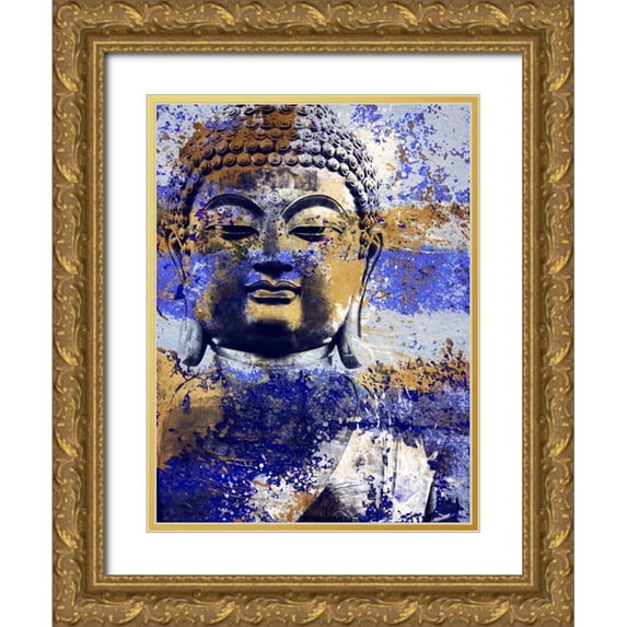 Villa, Milli 19x24 Gold Ornate Wood Framed with Double Matting Museum Art Print Titled - Blue Gold Prayer
