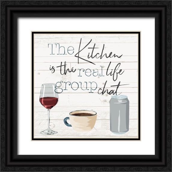 Villa, Milli 20x20 Black Ornate Wood Framed with Double Matting Museum Art Print Titled - Kitchen Group Chat