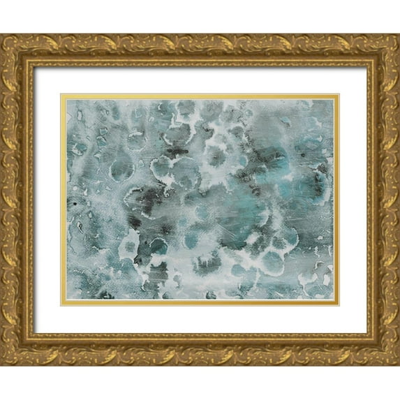 Villa, Milli 24x19 Gold Ornate Wood Framed with Double Matting Museum Art Print Titled - Cool Flower Bursts