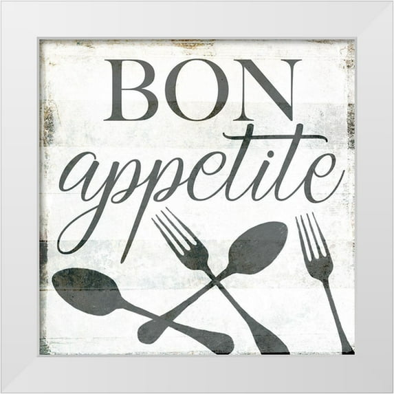 Villa, Milli 26x26 White Modern Wood Framed Museum Art Print Titled - Bon Appetite