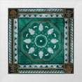 thumbnail image 1 of Villa, Milli 26x26 White Modern Wood Framed Museum Art Print Titled - Green Brown Medallion Mate, 1 of 4