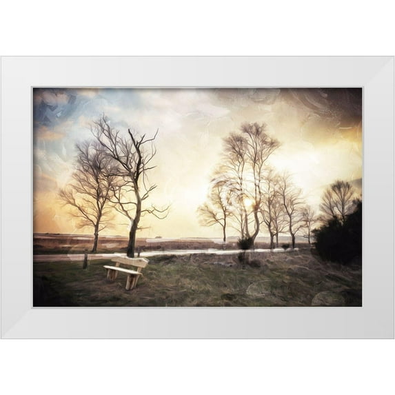 Villa, Milli 32x23 White Modern Wood Framed Museum Art Print Titled - Off The Bench