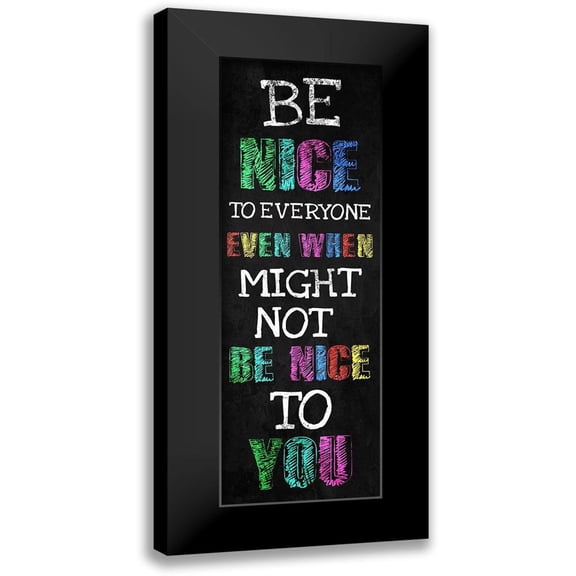 Villa, Milli 7x14 Black Modern Framed Museum Art Print Titled - Be Nice