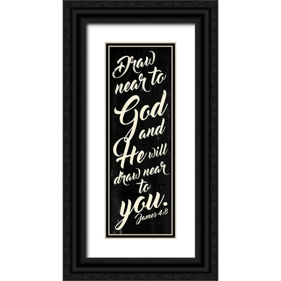 Villa, Mlli 11x24 Black Ornate Wood Framed with Double Matting Museum Art Print Titled - Draw Near Cream