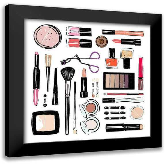 Villa, Mlli 12x12 Black Modern Framed Museum Art Print Titled - Make Up Tools