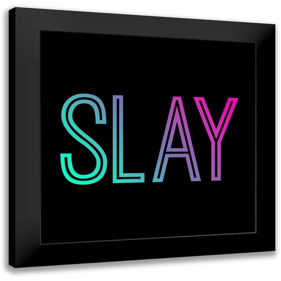 Villa, Mlli 12x12 Black Modern Framed Museum Art Print Titled - Neon Slay