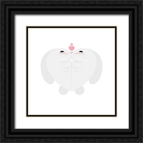 Villa, Mlli 12x12 Black Ornate Wood Framed with Double Matting Museum Art Print Titled - Bunny Hug