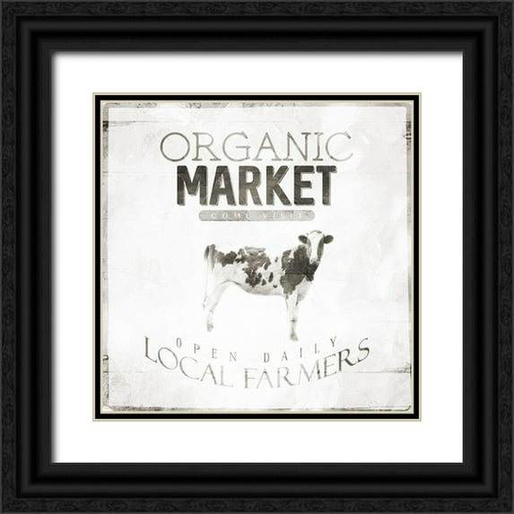 Villa, Mlli 12x12 Black Ornate Wood Framed with Double Matting Museum Art Print Titled - Fresh Cow