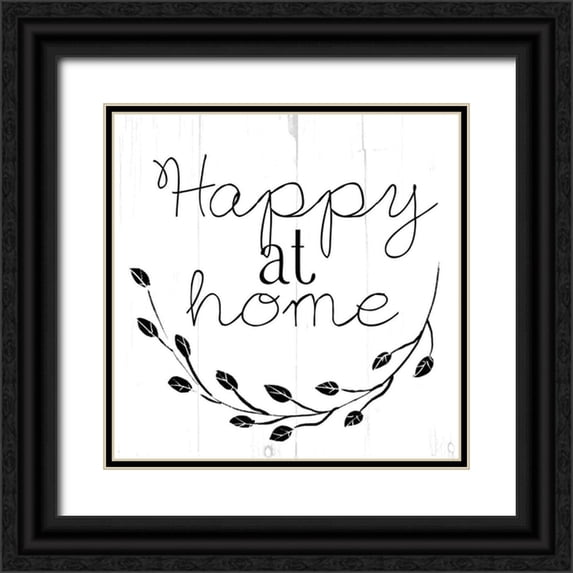 Villa, Mlli 12x12 Black Ornate Wood Framed with Double Matting Museum Art Print Titled - Happy At Home Bw