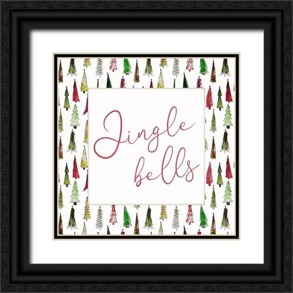 Villa, Mlli 12x12 Black Ornate Wood Framed with Double Matting Museum Art Print Titled - Jingle Bells