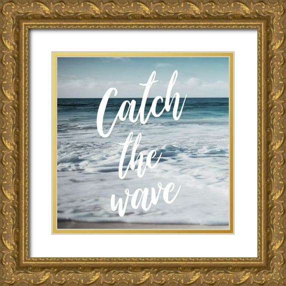 Villa, Mlli 12x12 Gold Ornate Wood Framed with Double Matting Museum Art Print Titled - Catch The Wave