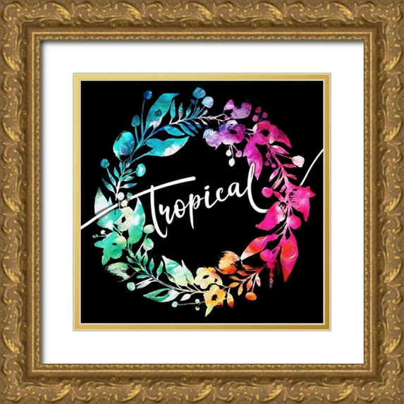 Villa, Mlli 12x12 Gold Ornate Wood Framed with Double Matting Museum Art Print Titled - Colorful Tropical Reef