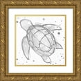thumbnail image 1 of Villa, Mlli 12x12 Gold Ornate Wood Framed with Double Matting Museum Art Print Titled - Minimal Sketch Turtle Grey, 1 of 4