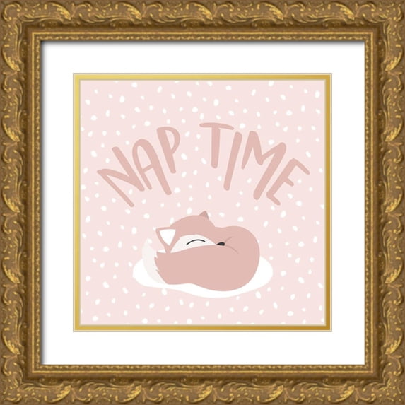 Villa, Mlli 12x12 Gold Ornate Wood Framed with Double Matting Museum Art Print Titled - Nap Time