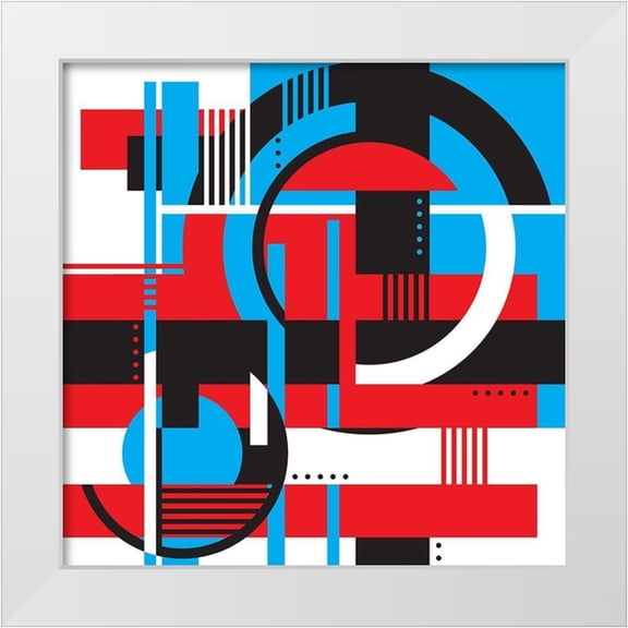 Villa, Mlli 12x12 White Modern Wood Framed Museum Art Print Titled - Geo Puzzle