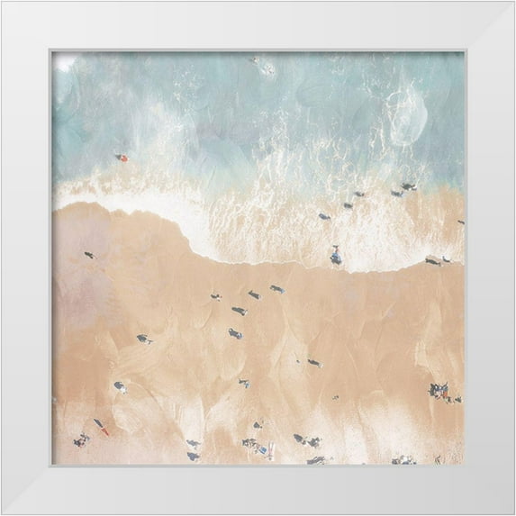 Villa, Mlli 12x12 White Modern Wood Framed Museum Art Print Titled - Lay Out On The Beach