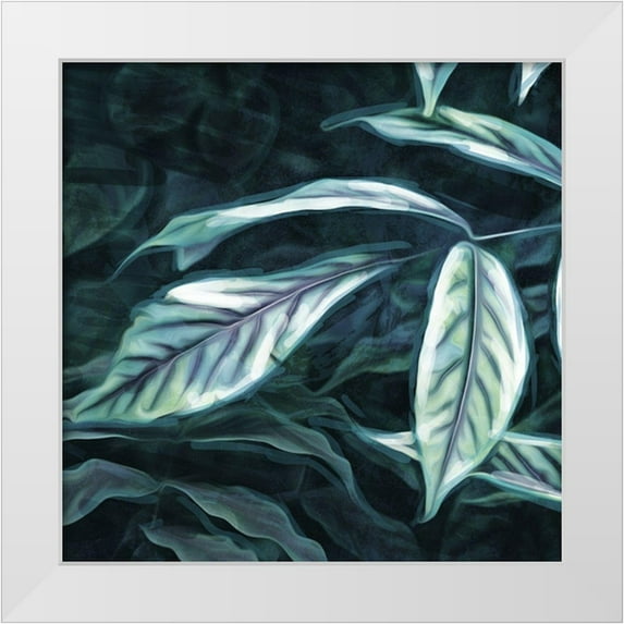 Villa, Mlli 12x12 White Modern Wood Framed Museum Art Print Titled - Muted Leaves