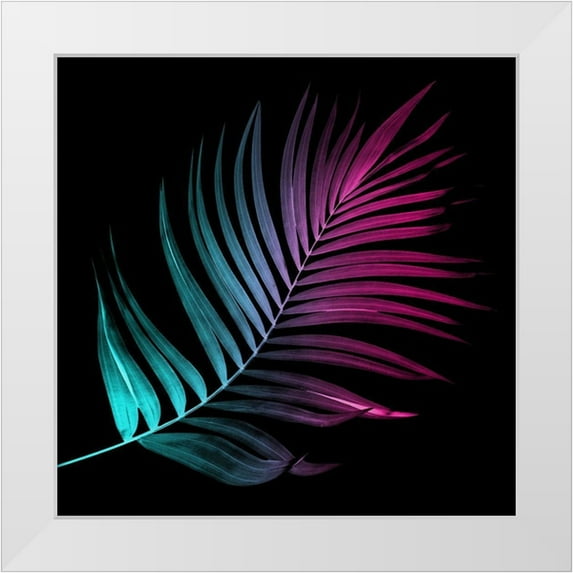 Villa, Mlli 12x12 White Modern Wood Framed Museum Art Print Titled - Neon Palms Three