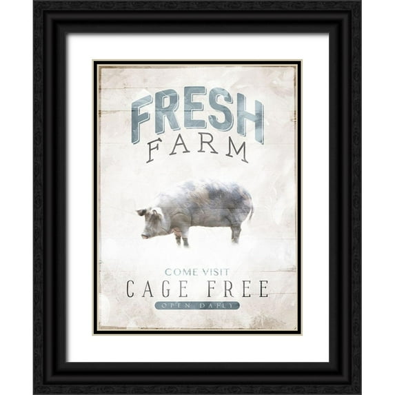 Villa, Mlli 12x14 Black Ornate Wood Framed with Double Matting Museum Art Print Titled - Fresh Farm