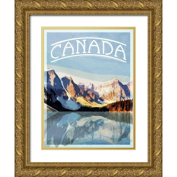 Villa, Mlli 12x14 Gold Ornate Wood Framed with Double Matting Museum Art Print Titled - Canada Mountains