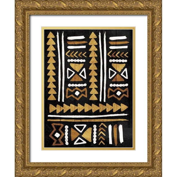 Villa, Mlli 12x14 Gold Ornate Wood Framed with Double Matting Museum Art Print Titled - Wooden Tribal