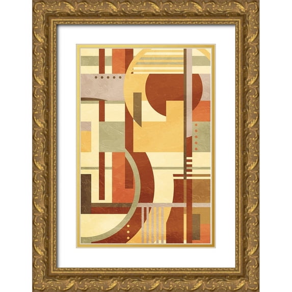 Villa, Mlli 13x18 Gold Ornate Wood Framed with Double Matting Museum Art Print Titled - Geo Puzzle Cream Mate