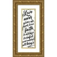 thumbnail image 1 of Villa, Mlli 13x32 Gold Ornate Wood Framed with Double Matting Museum Art Print Titled - Love Never White, 1 of 4