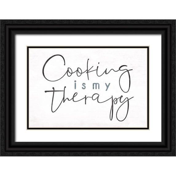 Villa, Mlli 14x11 Black Ornate Wood Framed with Double Matting Museum Art Print Titled - Cooking Is Therapy