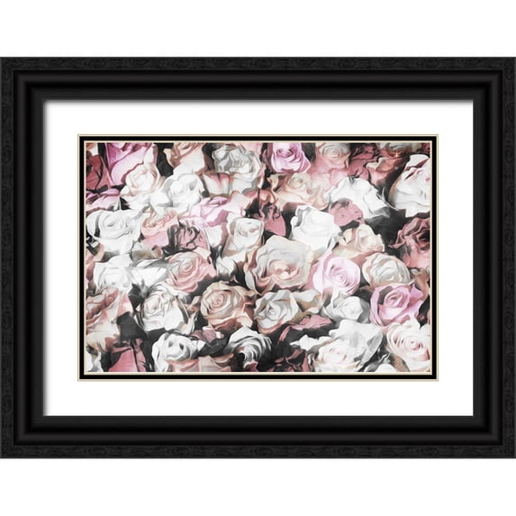 Villa, Mlli 14x11 Black Ornate Wood Framed with Double Matting Museum Art Print Titled - Flowers Together