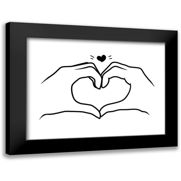 Villa, Mlli 14x12 Black Modern Framed Museum Art Print Titled - Heart Bw