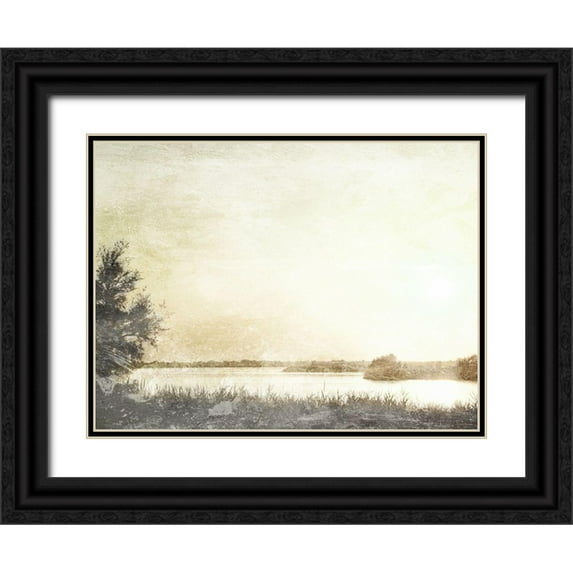 Villa, Mlli 14x12 Black Ornate Wood Framed with Double Matting Museum Art Print Titled - Soft Sun Set