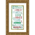 thumbnail image 1 of Villa, Mlli 14x24 Gold Ornate Wood Framed with Double Matting Museum Art Print Titled - Reindeer Names, 1 of 4
