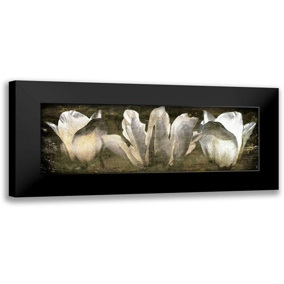 Villa, Mlli 14x7 Black Modern Framed Museum Art Print Titled - Three Tulips Amber
