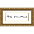 thumbnail image 1 of Villa, Mlli 14x7 Gold Ornate Wood Framed with Double Matting Museum Art Print Titled - Peace Love Happiness, 1 of 4