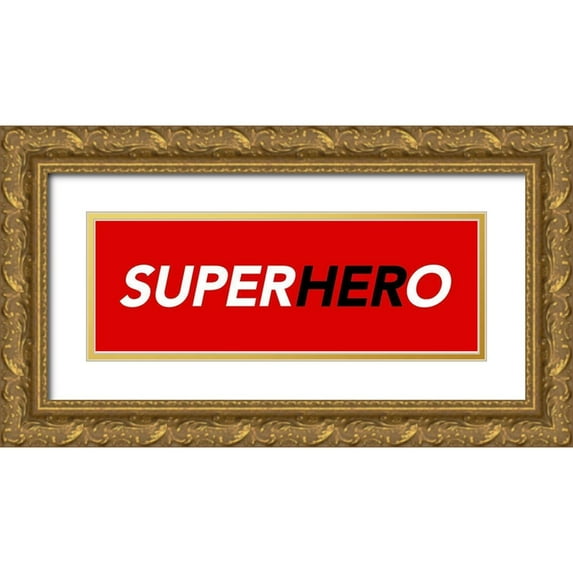 Villa, Mlli 14x7 Gold Ornate Wood Framed with Double Matting Museum Art Print Titled - SuperHERo Red