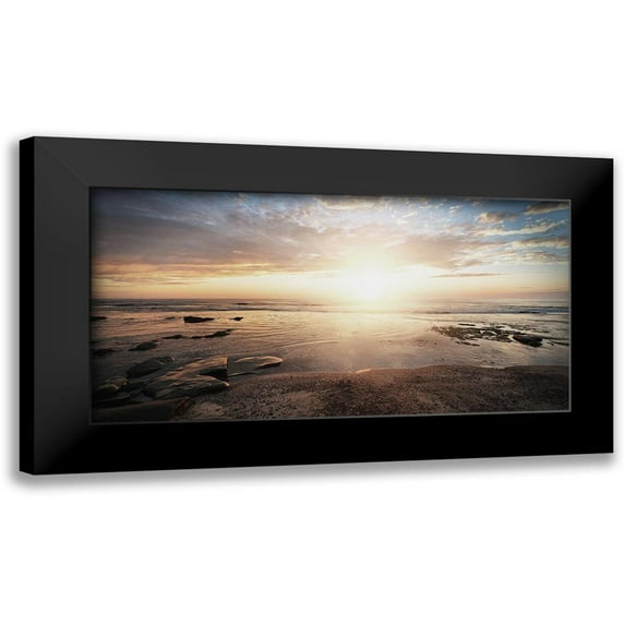 Villa, Mlli 14x9 Black Modern Framed Museum Art Print Titled - Walk On The Beach