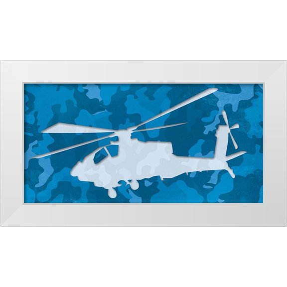 Villa, Mlli 14x9 White Modern Wood Framed Museum Art Print Titled - Blue Chopper