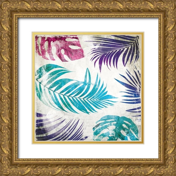 Villa, Mlli 15x15 Gold Ornate Wood Framed with Double Matting Museum Art Print Titled - Colorful Palms