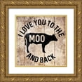 thumbnail image 1 of Villa, Mlli 15x15 Gold Ornate Wood Framed with Double Matting Museum Art Print Titled - Moo And Back, 1 of 4