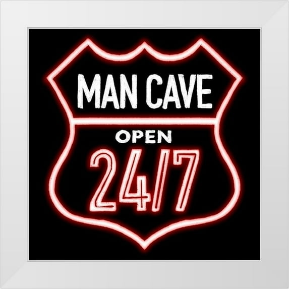 Villa, Mlli 15x15 White Modern Wood Framed Museum Art Print Titled - Open Man Cave Neon