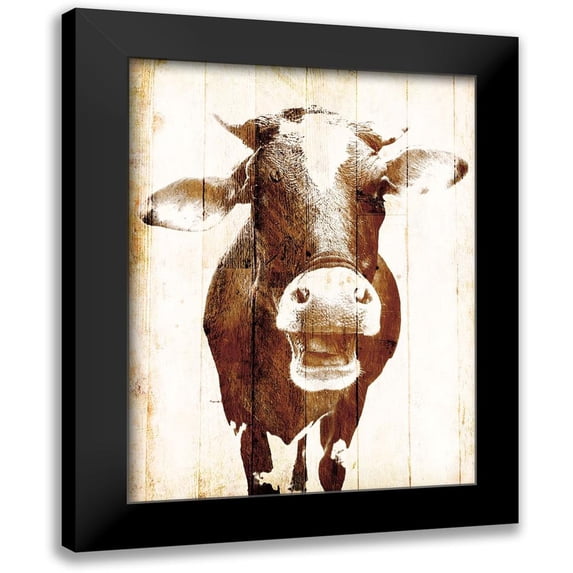 Villa, Mlli 15x18 Black Modern Framed Museum Art Print Titled - Aaahh Cow