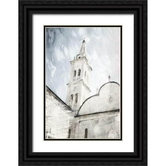 Villa, Mlli 17x24 Black Ornate Wood Framed with Double Matting Museum Art Print Titled - Look At The Church
