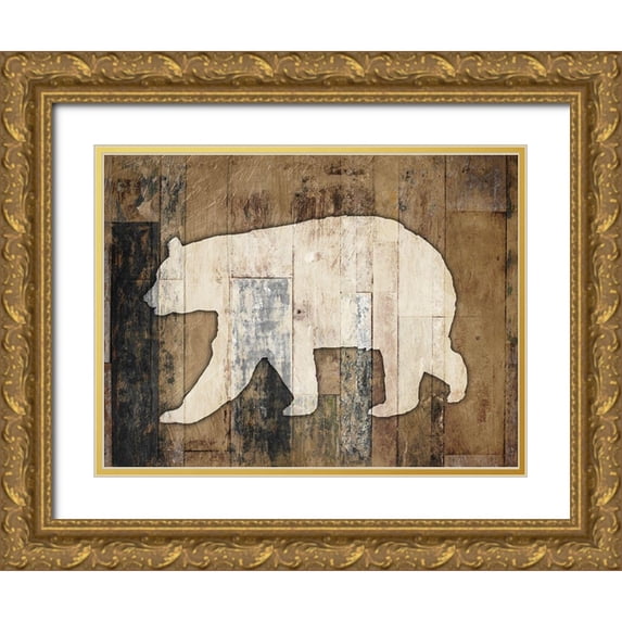 Villa, Mlli 18x15 Gold Ornate Wood Framed with Double Matting Museum Art Print Titled - Look At Me Bear